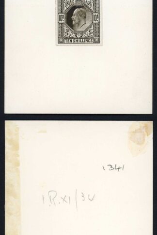 KEVII 1901 (14 May) 10/- stamp size De La Rue Photographic Replica