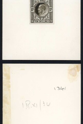 KEVII 1901 (14 May) 10/- stamp size De La Rue Photographic Replica