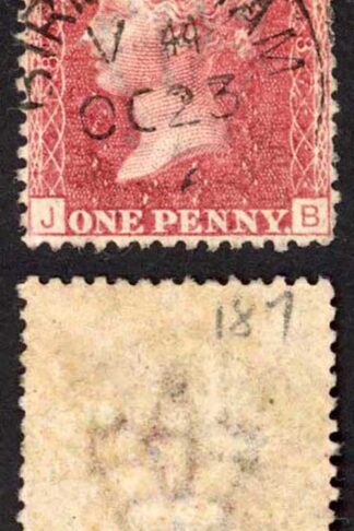 SG44 Penny Plate 187 (JB) BIRMINGHAM CDS