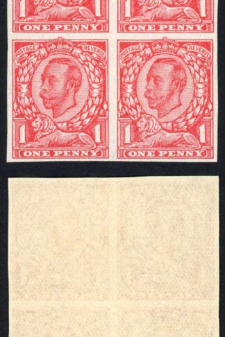 1d Downey in Scarlet (trial h) on John Allen Special Finish Paper Gummed U/M