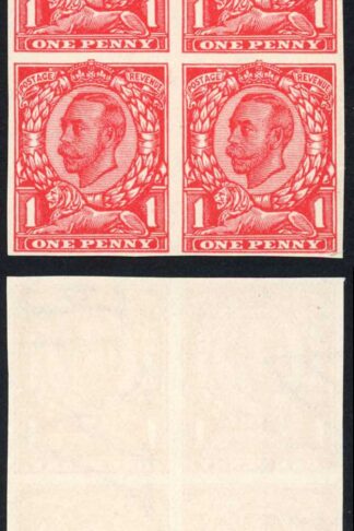 1d Downey in Scarlet (trial fa) on John Allen Paper wmk Indiana Vellum