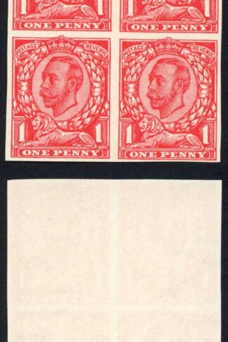 1d Downey in Scarlet (trial fa) on John Allen Paper wmk Indiana Vellum