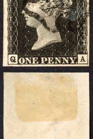 Penny Black (QA) Plate 4 Great Double Letter (Q) SUPERB Four Margins