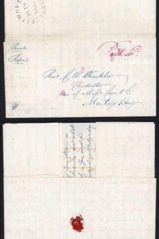 Jamaica 1841 entire to Montego Bay endorsed Paid 4d Very Fine