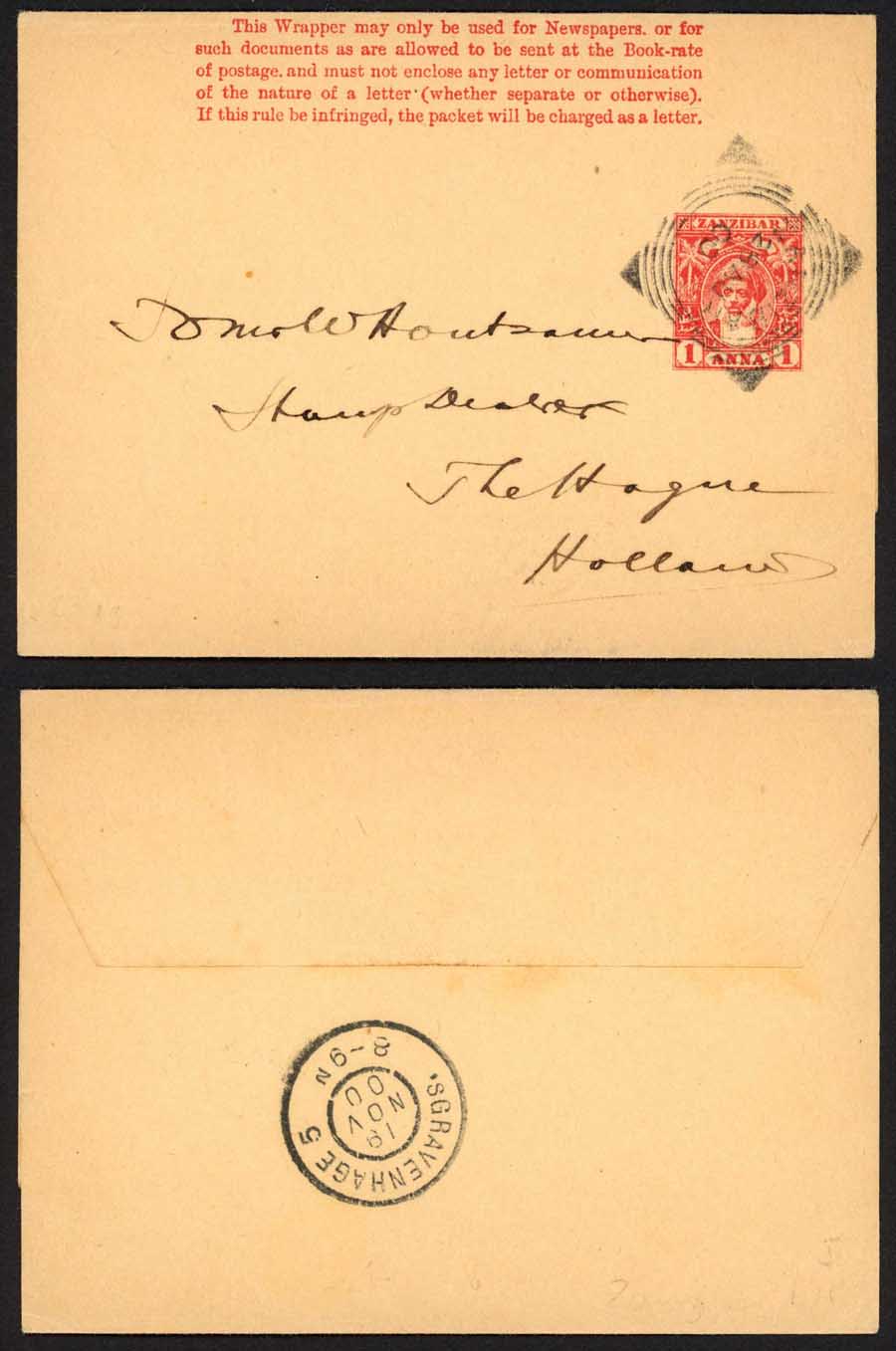 Zanzibar H and G6 1a Wrapper 1a Fine used