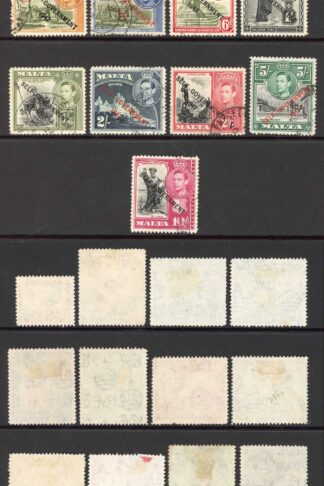 Malta SG234/48 set of 21 used (odd short perf) Cat 40 pounds