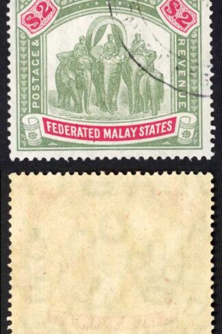 Malaysia SG49 Two Dollar Green and Carmine Fiscal CDS
