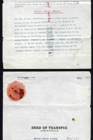 Cape of Good Hope 1900 Deed with One Pound and a 2/- revenue stamps