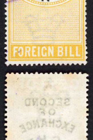 Ceylon Foreign Bill BF27 80c Yellow and Black 2nd Exchange