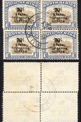 KUT SG 154 30c on 1/- CDS Block with STAGGERED Perfs