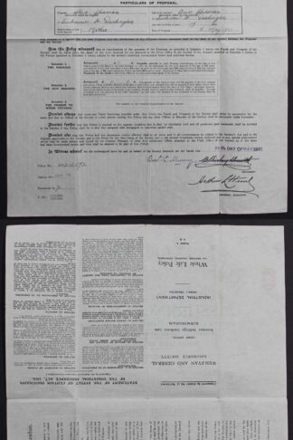 GB Wesleyan and General Document with 3d embossed revenue stamp