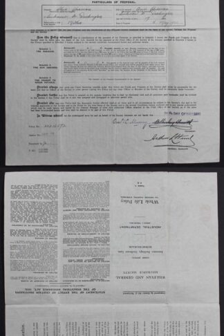 GB Wesleyan and General Document with 3d embossed revenue stamp