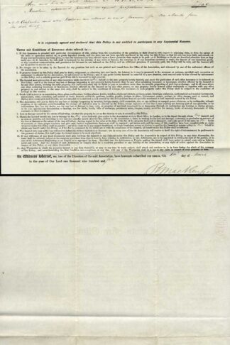 GB County Fire Office Issuance Document with 1d Embossed stamp