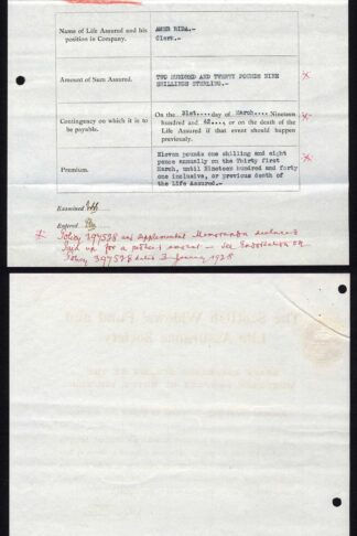 GB Scottish Widows Policy for Mortgage company of Egypts Staff Embossed 2/6 sta