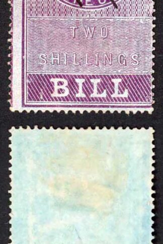 Foreign Bill BF11 2/- Lilac Wmk VR Surfaced Blued Paper