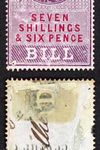 Foreign Bill BF43 7/6  Red Values Perf 16 Wmk VR Surfaced Blued Paper PIN HOLES