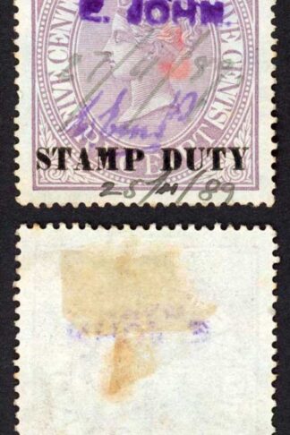 Ceylon BF61 Receipt Stamp opt Stamp Duty