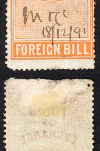 Ceylon BF46 60c on 3r Orange 3rd Exchange Foreign Bill BF Cat 30++ pounds