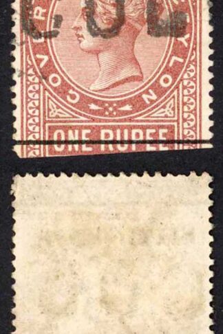 Ceylon BFT73 60c (Type T68) on 1R Brown Telegraph Cat 6 pounds