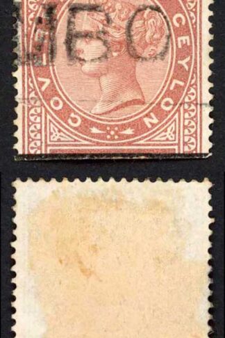 Ceylon BFT88 80c (Type T83) on 1R Brown Telegraph Cat 6 pounds