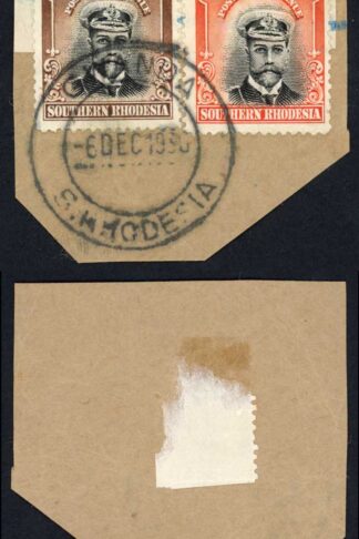 Southern Rhodesia SG12 SG6 2/- and 4d Perf 14 Used on Piece
