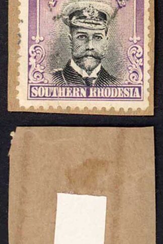 Southern Rhodesia SG7 6d Black and Mauve Perf 14 Pair Used on Piece