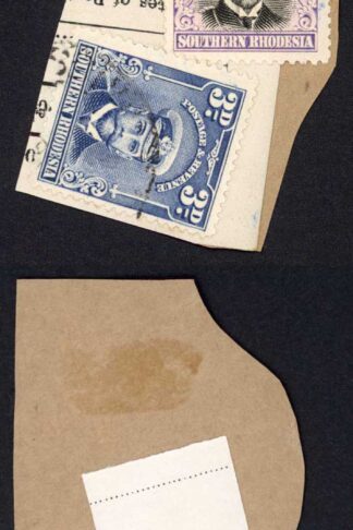 Southern Rhodesia SG7 SG5 6d Pair and 3d Values Perf 14 Used on Piece