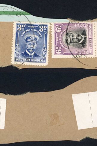 Southern Rhodesia SG12 SG7 SG5 2/6 3d and 6d Pair Perf 14 Used on Piece