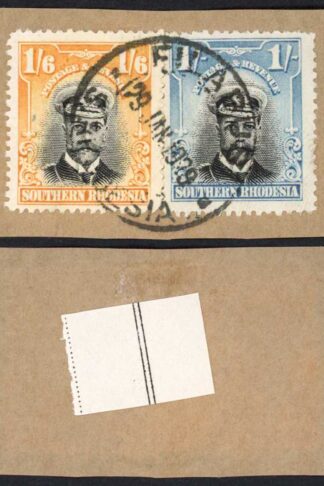Southern Rhodesia SG10 SG11 1/- and 1/6 Perf 14 Used on Piece