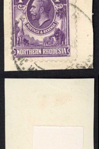 Northern Rhodesia SG14 5/- SG6 4d Perf 12.5 Wmk Mult Script CA Used on Piece