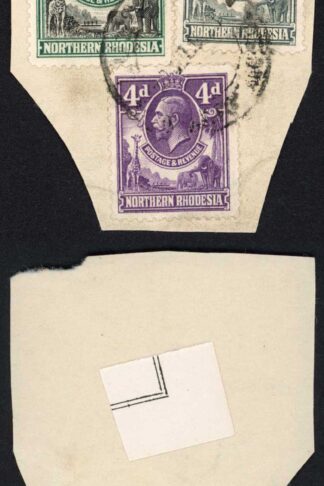 Northern Rhodesia SG12 2/6 SG7 6d SG6 4d Wmk Mult Script CA Used on Piece