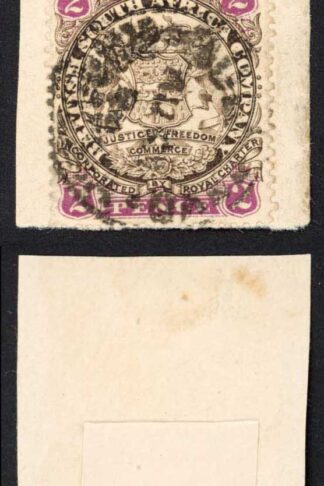 Rhodesia SG30 2d Brown and Mauve Pair Die I Wove Paper Perf 14 Used on Piece
