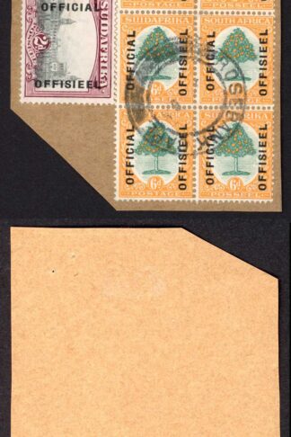 South Africa SGO6 6d Green and Orange SGO5 2d Grey Maroon Used on Piece