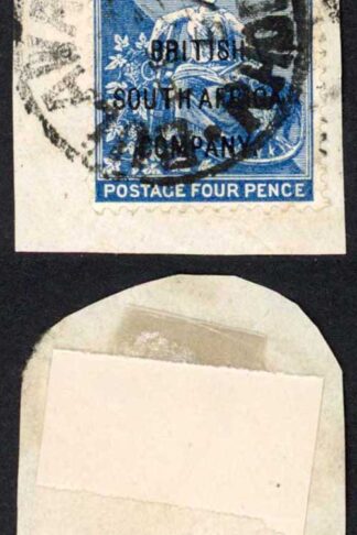 Rhodesia SG62 1896 4d Blue British South Africa Company Opt Used Piece