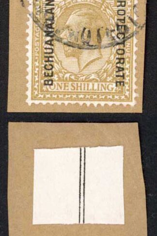 Bechuanaland SG98 KGV 1/- Bistre-brown Wmk Block Cypher Pair Used