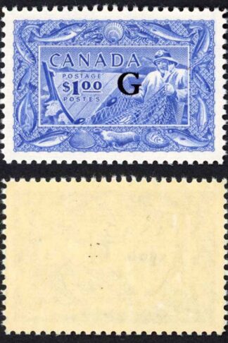 Canada SGO192 One Dollar Fisherman opt G SUPERB U/M (MNH) Cat 80 pounds