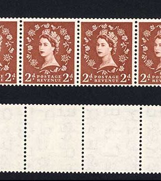SG543bd 2d Light red-brown Wmk Edward Sideways Coil strip of 10 U/M