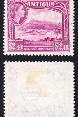 Antigua SG133 2.40 dollars Bright Reddish Purple Fine used Cat 16 pounds