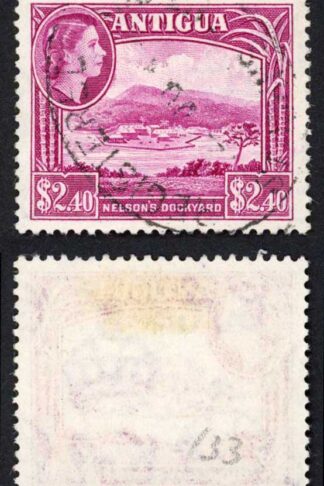 Antigua SG133 2.40 dollars Bright Reddish Purple Fine used Cat 16 pounds