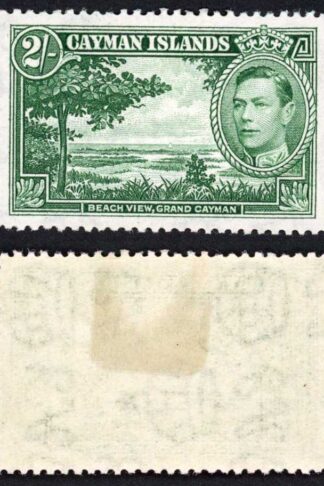 Cayman Is SG124a 2/- Deep Green M/M (hinge remainder) Cat 32 pounds