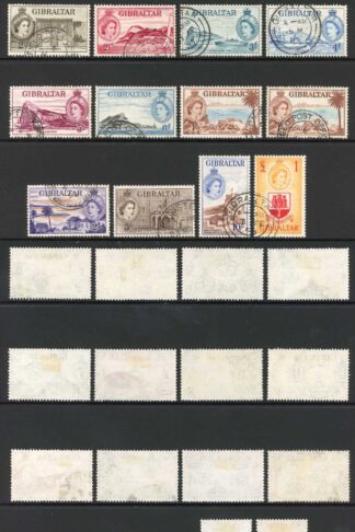 Gibraltar SG145/58 1953 set plus 1d and 1/- shades Cat 130 pounds