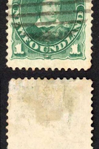 Newfoundland SG63a 1c Deep Green Cat 28 pounds