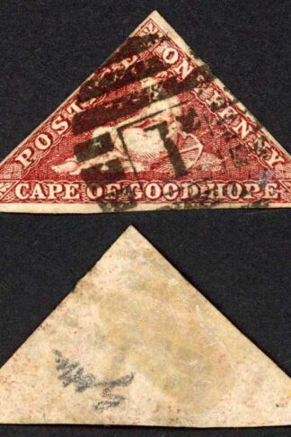 Cape of Good Hope SG18b 1d Deep Brown Red Three margins Cat 375 pounds