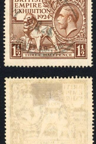 SG431 1 1/2d 1924 Wembley used cat 15 pounds