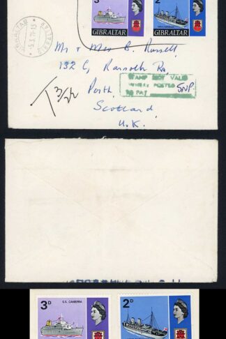 Gibraltar with stamps not valid where posted