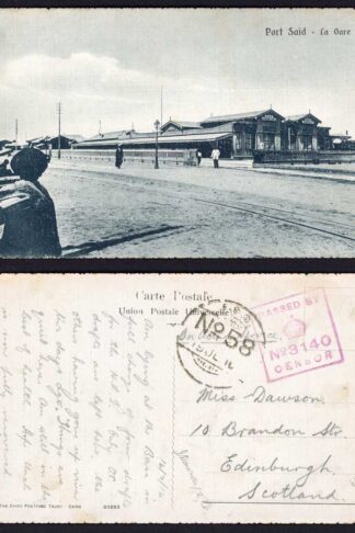 Censor Card from Post Said to Scotland