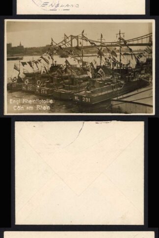 KGV 2d used from the British Rhine Patrol Flotation (with contemporary postcard)