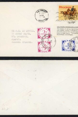 1970 Post Dued Cover with Invalid Rhodesian Stamp