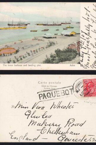 Aden KEVII 1d GB stamp used on a Post Card