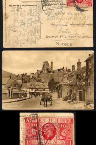 1935 1d Silver Jubilee on Re-directed card to British Military Hospital in Murr